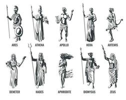 grego Deuses conjunto vetor