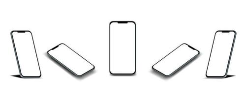 tela de smartphone com cinco ângulos vetor