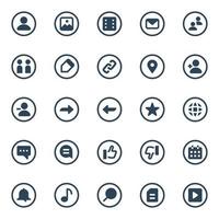 círculo glifo ícones para social redes. vetor