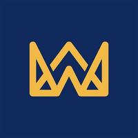 real carta W coroa moderno criativo logotipo Projeto vetor