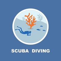 mergulho mergulho esporte logotipo, debaixo água, vetor ilustrador, silhueta, logotipo Projeto.