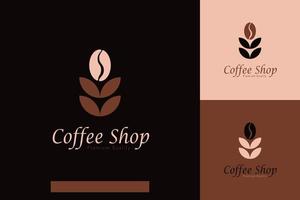 conjunto de modelos de design de vetor de logotipo de cafeteria com estilos de cores diferentes