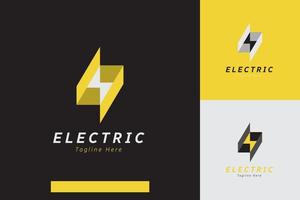 conjunto do relâmpago trovão elétrico energia logotipo vetor Projeto modelos com diferente cor estilos
