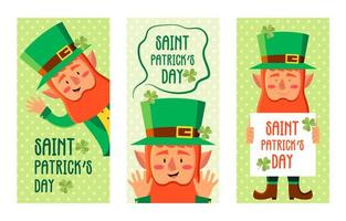 conjunto de banner leprechaun vetor