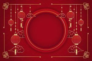 fundo vermelho do ano novo chinês vetor