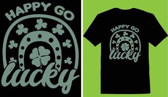 st patricks dia feliz ir por sorte camiseta vetor