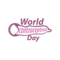carta do dia mundial da contracepção com preservativo em estilo plano. feriados em todo o mundo do dia da contracepção. ilustração vetorial eps.10 vetor