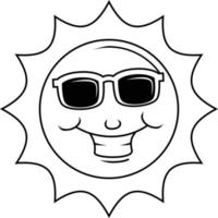 feliz Sol ilustração Projeto vetor