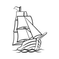 navio símbolo ilustração em branco fundo vetor