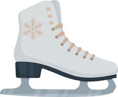 figura patinação patins, branco com uma floco de neve padronizar. gelo patins. Esportes equipamento. vetor ilustração isolado em uma branco fundo