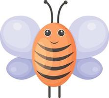 abelha. fofa desenho animado abelha. imagem do uma querida abelha. crianças s ilustração. em uma branco fundo. vetor
