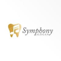 dental dentes ou dente com Nota música imagem gráfico ícone logotipo Projeto abstrato conceito vetor estoque. pode estar usava Como uma símbolo relacionado para música ou clínica.