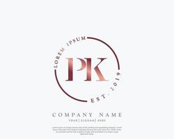 inicial carta pk feminino logotipo beleza monograma e elegante logotipo projeto, caligrafia logotipo do inicial assinatura, casamento, moda, floral e botânico com criativo modelo vetor