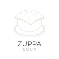 simples linha arte zuppa sopa vetor ilustração logotipo