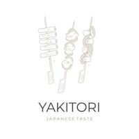 yakitori linha arte vetor ilustração logotipo