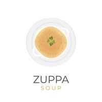 delicioso e pronto para comer zuppa sopa vetor ilustração logotipo