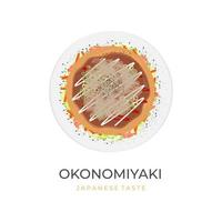 Osaka estilo okonomiyaki vetor ilustração logotipo