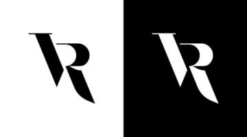vr logotipo vetor monograma carta inicial Preto e branco ícone ilustração estilo desenhos modelos