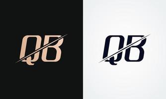 qb carta logotipo Projeto vetor modelo. ouro e Preto carta qb logotipo Projeto