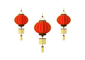 chinês tradicional vermelho lanterna vetor isolado em branco fundo