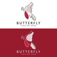 logotipo da borboleta, design animal com belas asas, animais decorativos, marcas de produtos vetor