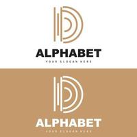 logotipo da letra d, design de alfabeto simples, vetor de fonte minimalista moderno