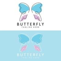 logotipo da borboleta, design animal com belas asas, animais decorativos, marcas de produtos vetor