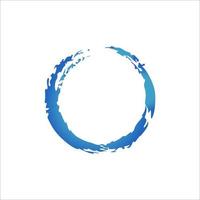 realista escova AVC, colori com azul gradiente. abstrato círculo, rasgado ou aberto anel, com cópia de espaço. moderno emblema Projeto para impressões e rede vetor