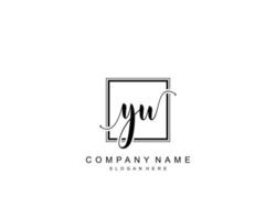 monograma de beleza inicial yu e design de logotipo elegante, logotipo de caligrafia da assinatura inicial, casamento, moda, floral e botânico com modelo criativo. vetor