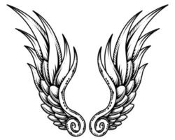 tatuagem tribal de asas de anjo vetor livre