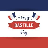 cartão comemorativo do dia da bastilha com bandeiras da França vetor