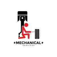 mecânico Serviços, auto reparar logotipo. Projeto modelo, vetor ilustração.