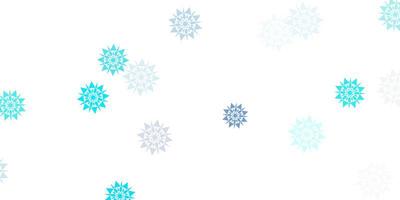 layout de vetor de azul claro com flocos de neve lindos.
