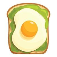 todo ovo abacate torrada ícone desenho animado vetor. vegetariano pão vetor
