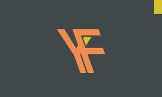 letras do alfabeto iniciais monograma logotipo yf, fy, y e f vetor