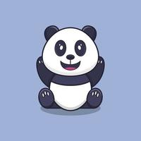 panda ilustrado no fundo vetor