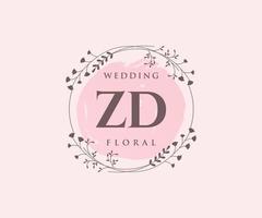 zd carta Casamento monograma logotipos modelo, mão desenhado moderno minimalista e floral modelos para convite cartões, Salve  a data, elegante identidade. vetor