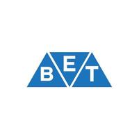 ebt triângulo forma logotipo Projeto em branco fundo. ebt criativo iniciais carta logotipo conceito. vetor