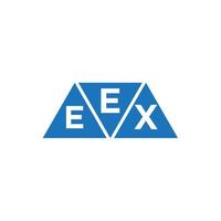 eex triângulo forma logotipo Projeto em branco fundo. eex criativo iniciais carta logotipo conceito. vetor