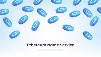 ethereum nome serviço moeda queda a partir de a céu. ens criptomoeda conceito bandeira fundo. vetor