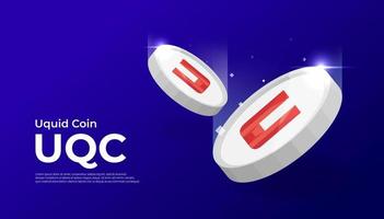 uquid moeda uqc moeda criptomoeda conceito bandeira. vetor