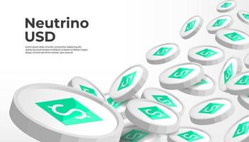 neutrino USD usdn criptomoeda conceito bandeira fundo. vetor