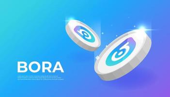 bora moeda criptomoeda conceito bandeira. vetor