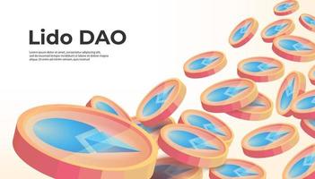 lido dao eu faço criptomoeda conceito bandeira fundo. vetor