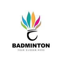 badminton logotipo, esporte ramo projeto, vetor abstrato badminton jogadoras silhueta coleção