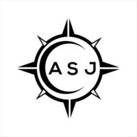 design de logotipo escudo monograma abstrato asj em fundo branco. logotipo da carta inicial criativa asj. vetor