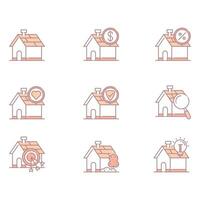 ícones de casas e imóveis