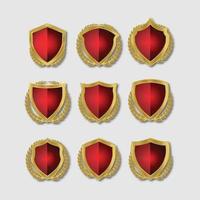 emblemas de qualidade premium vermelho e dourado vetor