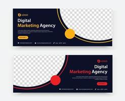 modelo de design de banner de marketing empresarial vetor