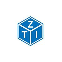 design de logotipo de carta zti em fundo branco. conceito de logotipo de letra de iniciais criativas zti. design de letra zti. vetor